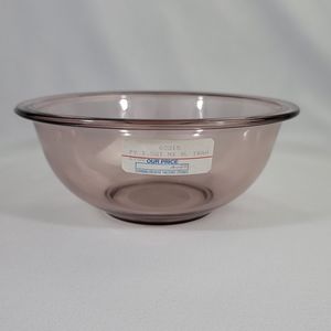 Vtg Pyrex 323 1.5L Mixing Bowl Cranberry Glass Transparent